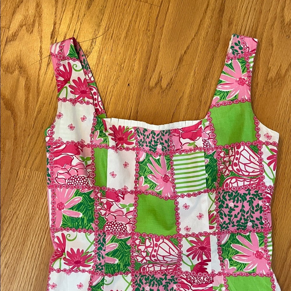 Lilly Pulitzer Brycer Printed Ruffle Dress multi patchtastic size 6/8 - Picture 2 of 9